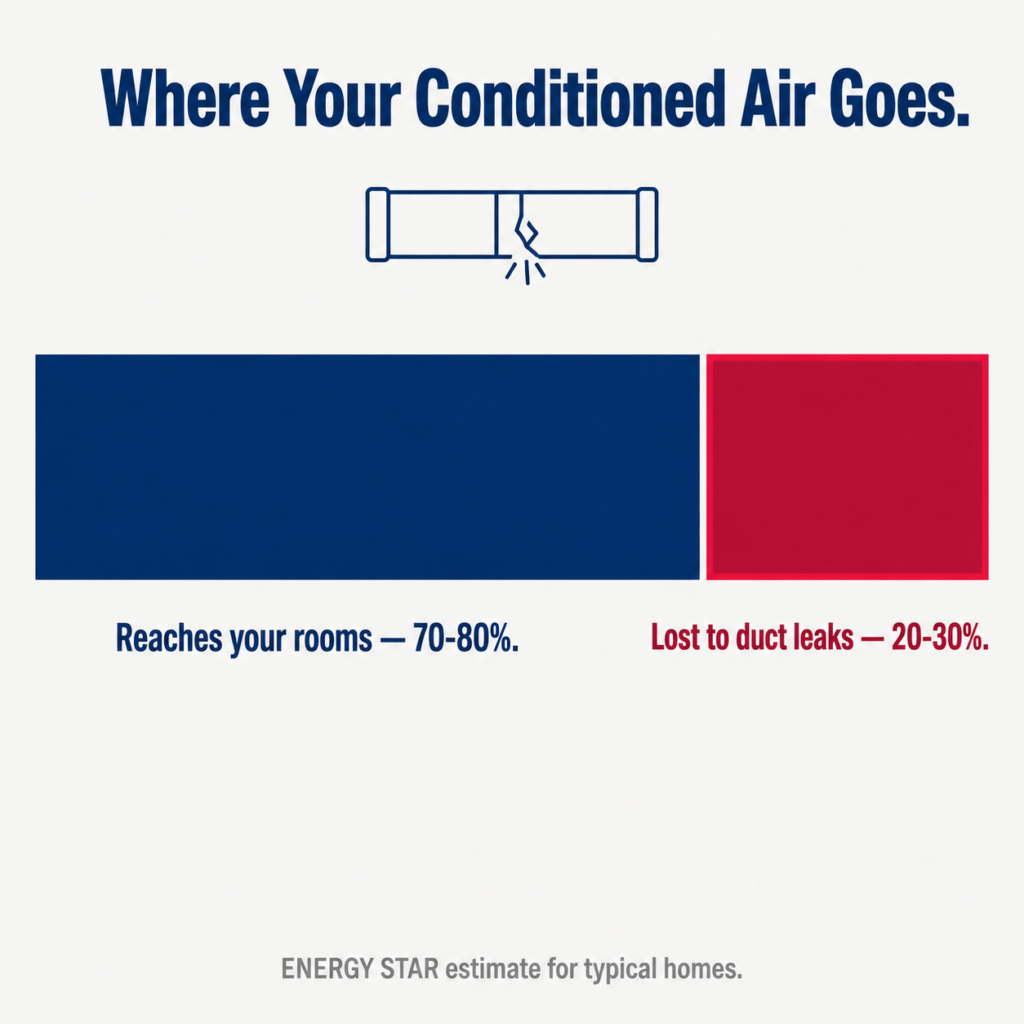 Side-by-side comparison showing oversized AC short cycling in five minutes versus correctly sized unit running ten-plus minutes
